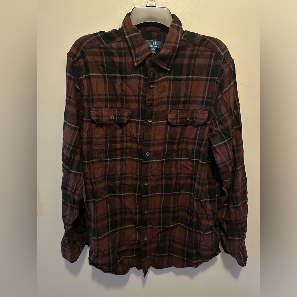 Burgundy men’s flannel